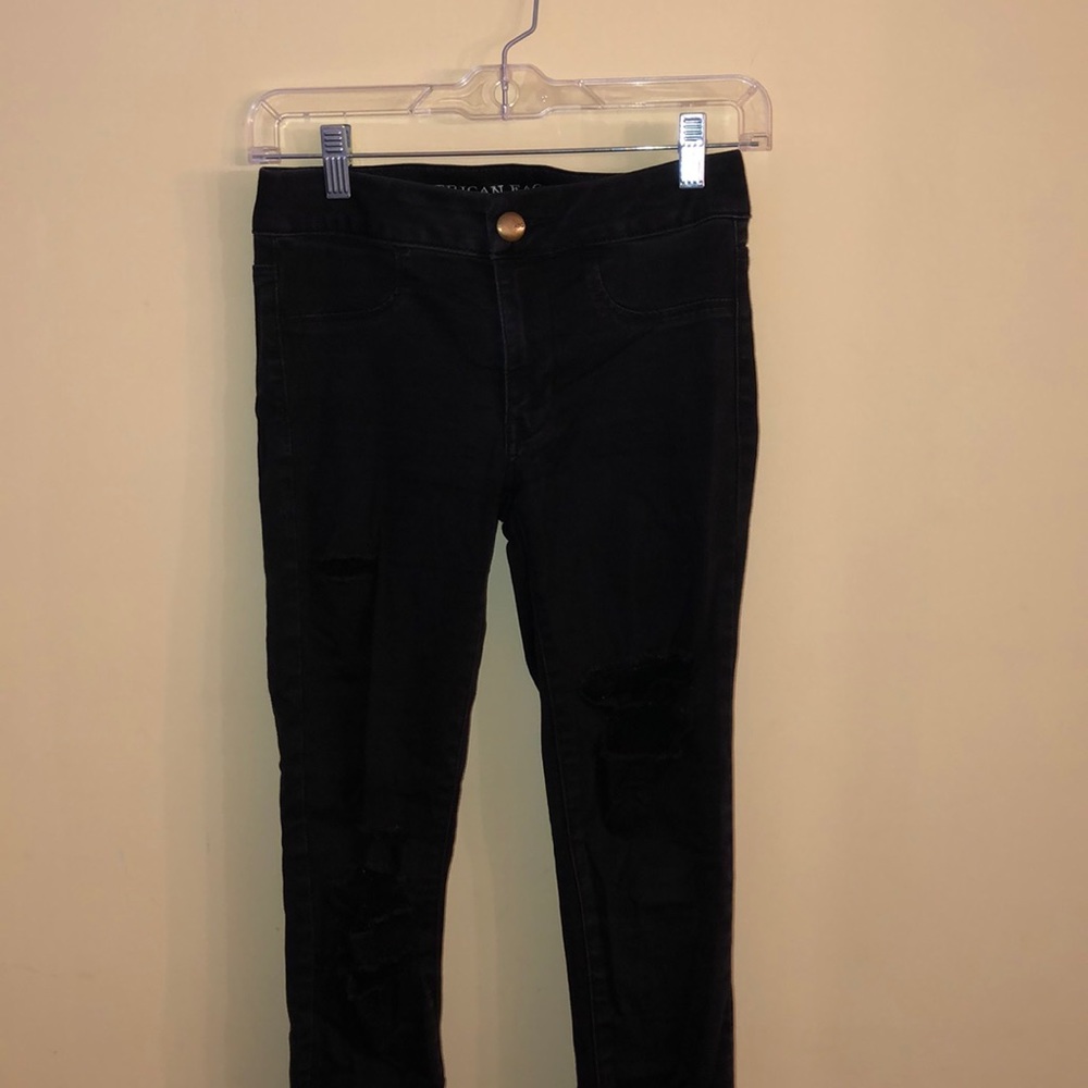 American Eagle Black Ripped Jeans